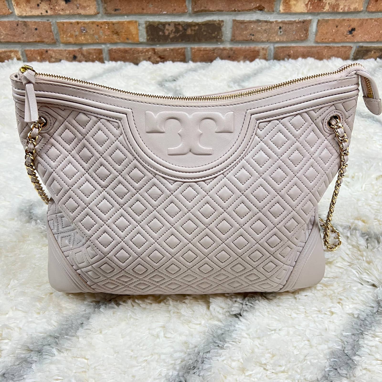 Tory Burch Fleming Quilted Leather Zipped Tote